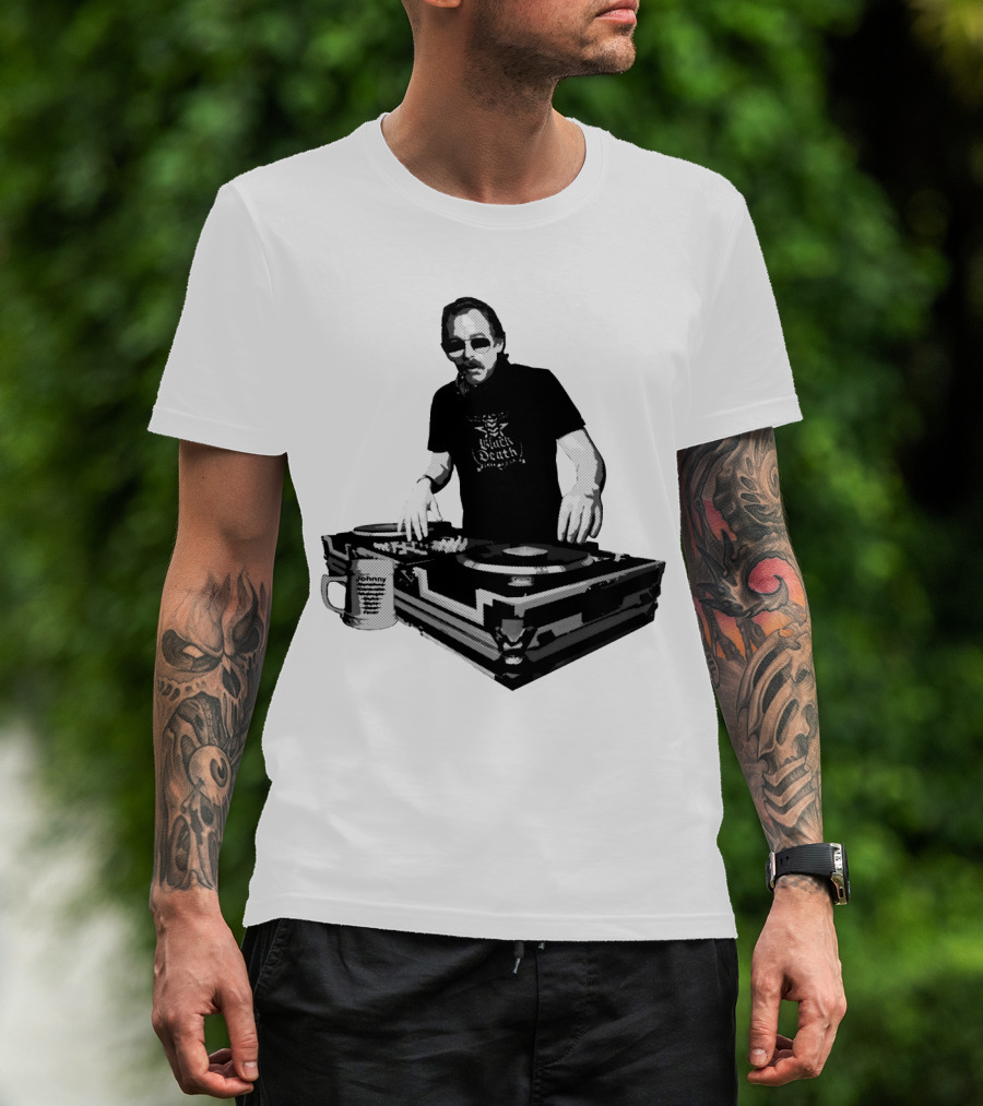 DJ Fever Black Death Coffee Turntable Maven T-Shirt