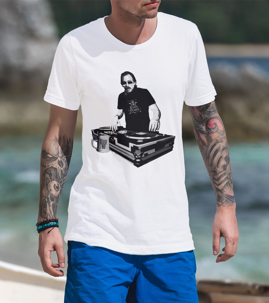 DJ Fever Black Death Coffee Turntable Maven T-Shirt