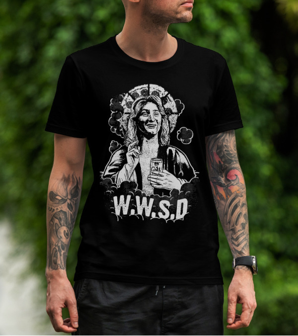 Fast Times WWSD Spicoli With Malt Can And Halo T-Shirt