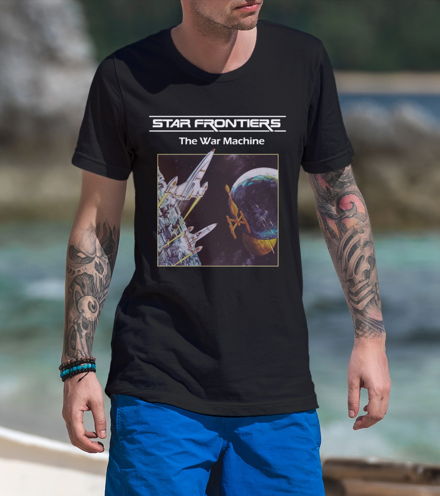 Star Frontiers The War Machine Spaceship Battle Scene T-Shirt