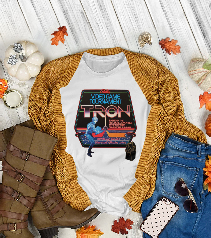 Bally Video Game Tournament Tron Based on the Futuristic Adventure Motion Picture Coming This Summer T-Shirt