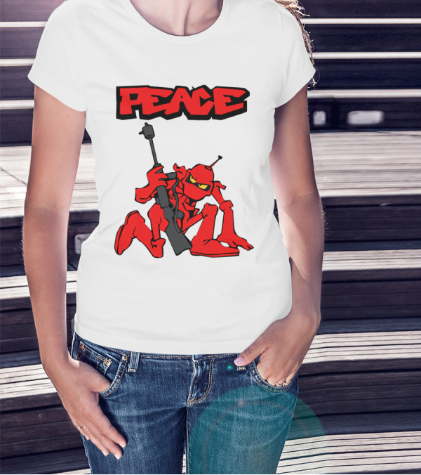 PEACE Ant Holding Rifle T-Shirt