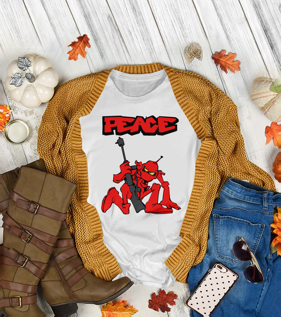 PEACE Ant Holding Rifle T-Shirt