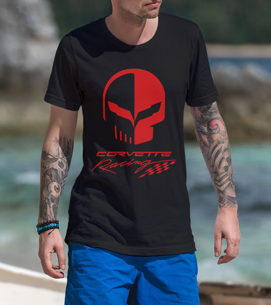 Corvette Racing Skull Red T-Shirt