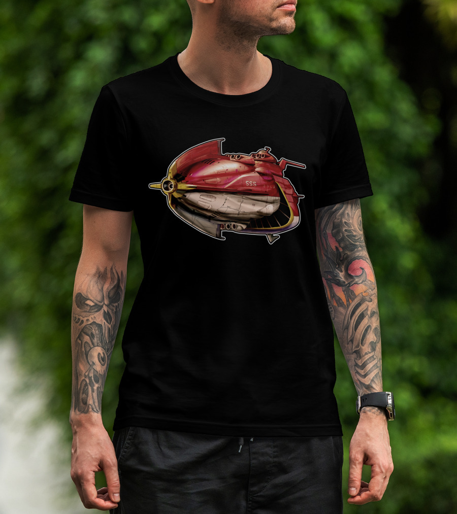 Space Battleship Yamato Kirishima SSS Retro Spaceship T-Shirt