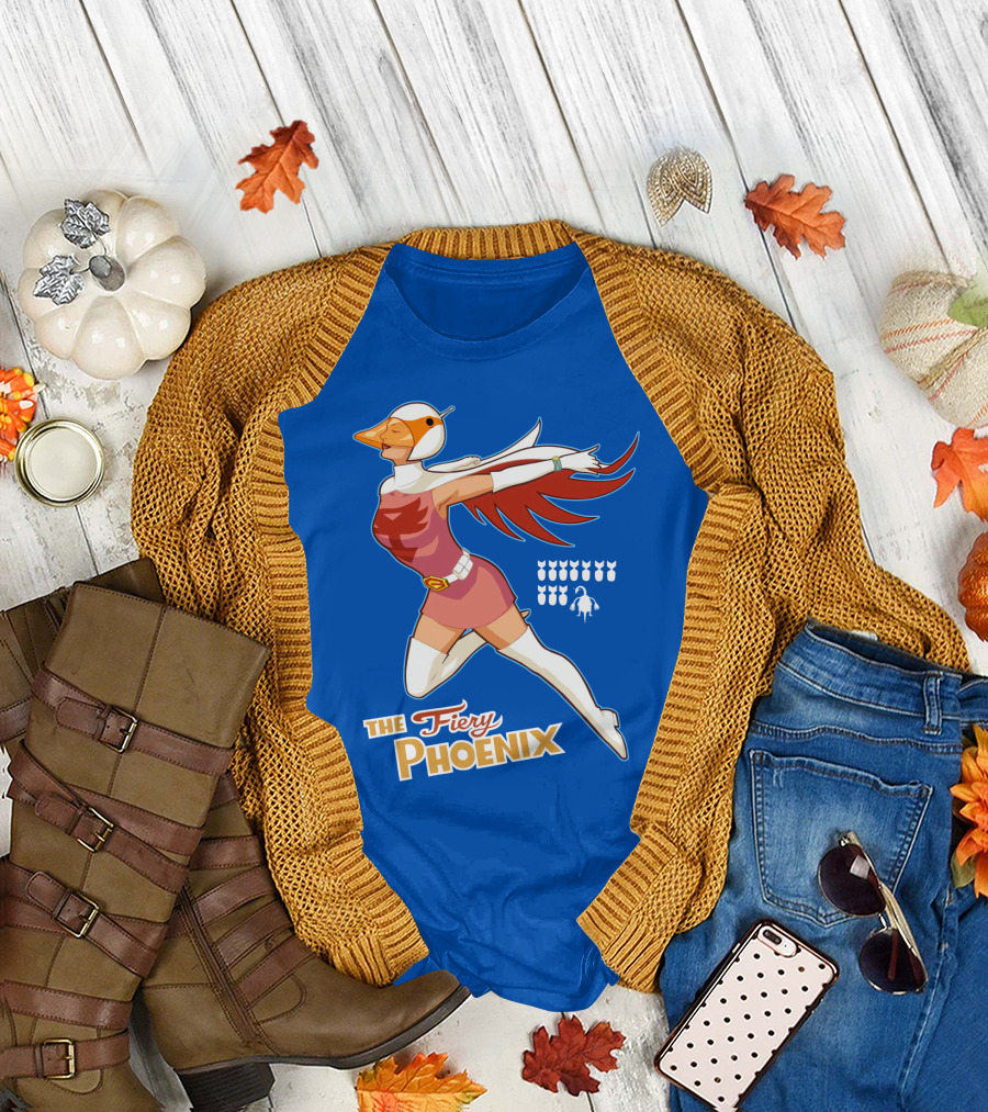 The Fiery Phoenix Winged Hero Vintage Flight T-Shirt
