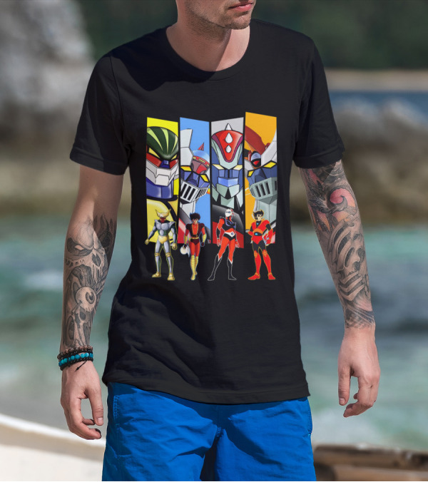 Jeeg Mazinga Mazinger Goldrake Grendizer Robot Heroes Ensemble T-Shirt