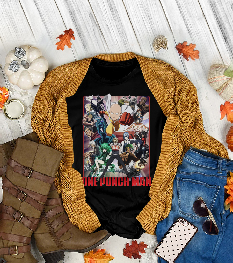 One Punch Man Cast Of Characters Ensemble T-Shirt
