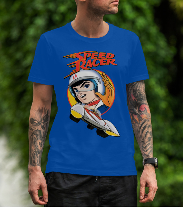 Speed Racer Character With Helmet And Car T-Shirt