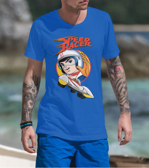 Speed Racer Character With Helmet And Car T-Shirt