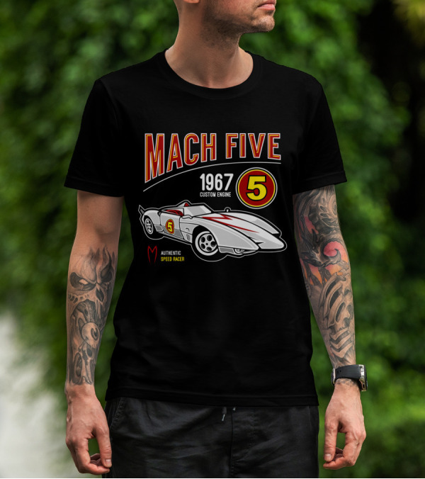 Mach Five 1967 Custom Engine Authentic Speed Racer T-Shirt