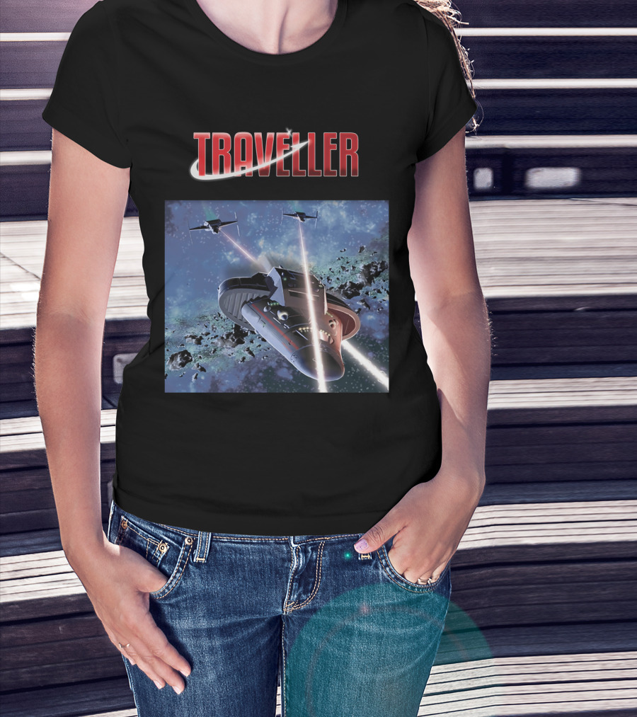 Traveller Space Adventure Cosmic Battle Scene T-Shirt