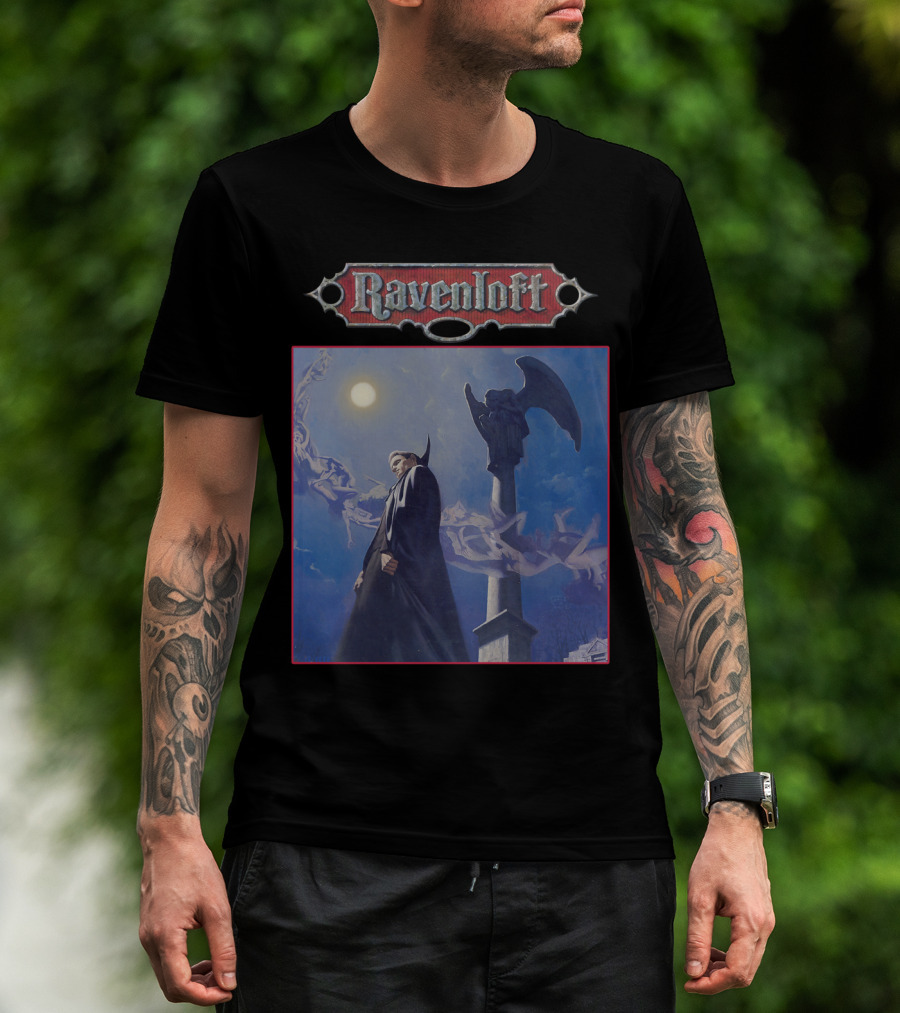 Ravenloft Dungeons And Dragons Vampire Castle Full Moon Gothic T-Shirt