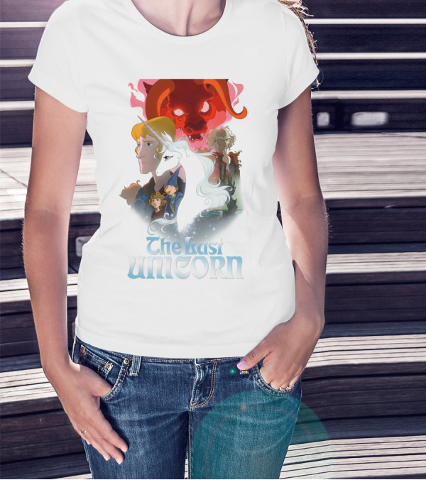 The Last Unicorn Animated Fantasy Characters And Red Bull Face T-Shirt