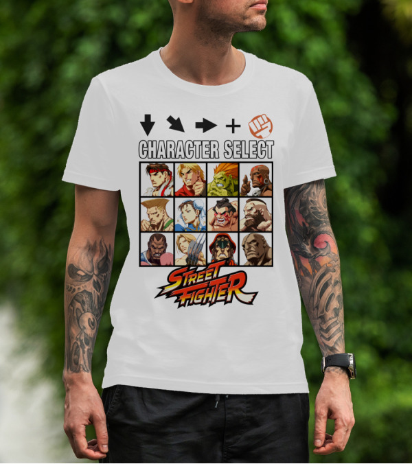 Street Fighter Character Select Classic Arcade Roster T-Shirt
