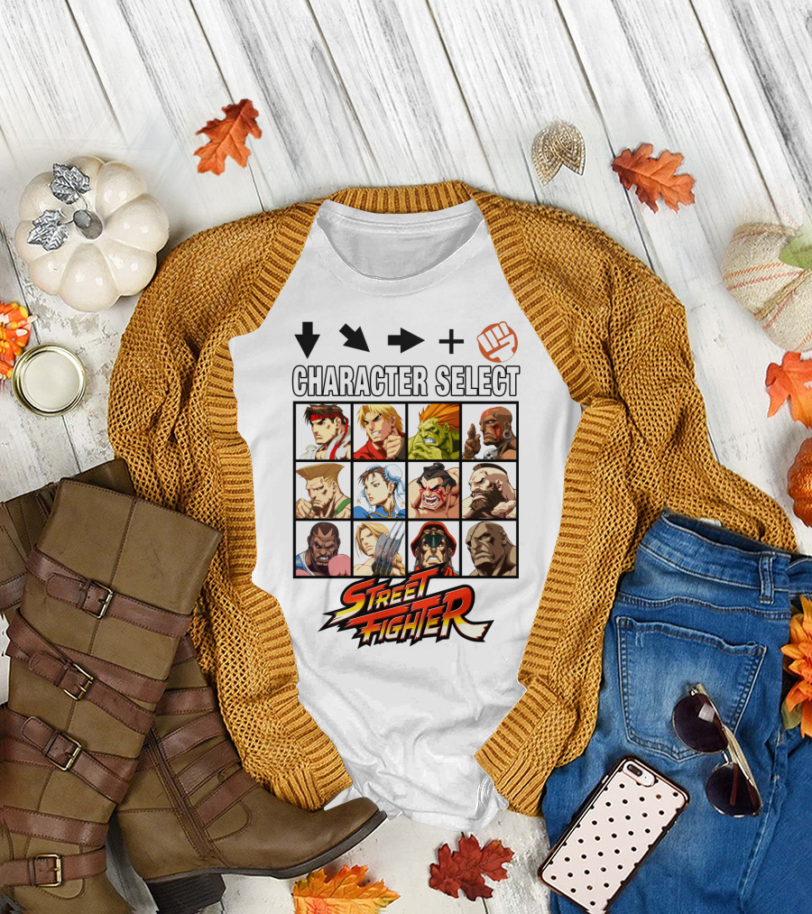 Street Fighter Character Select Classic Arcade Roster T-Shirt