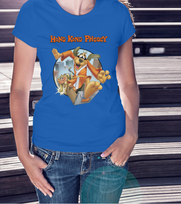 Hong Kong Phooey Animated Character In City Scene T-Shirt