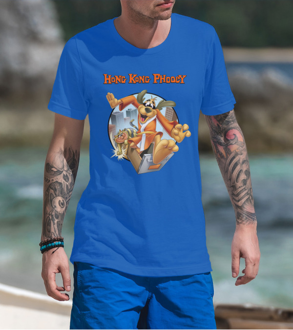 Hong Kong Phooey Animated Character In City Scene T-Shirt