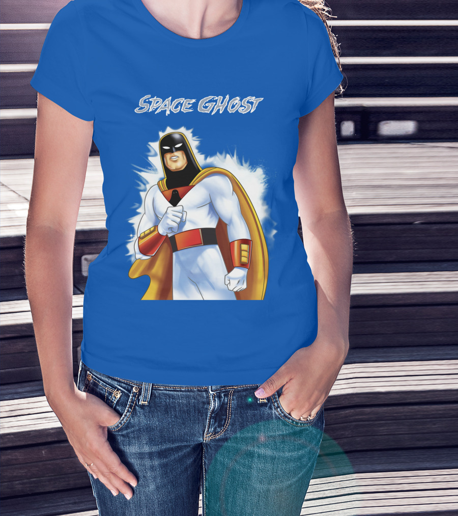 Space Ghost Classic Character With Dynamic Pose And Iconic Heroic T-Shirt