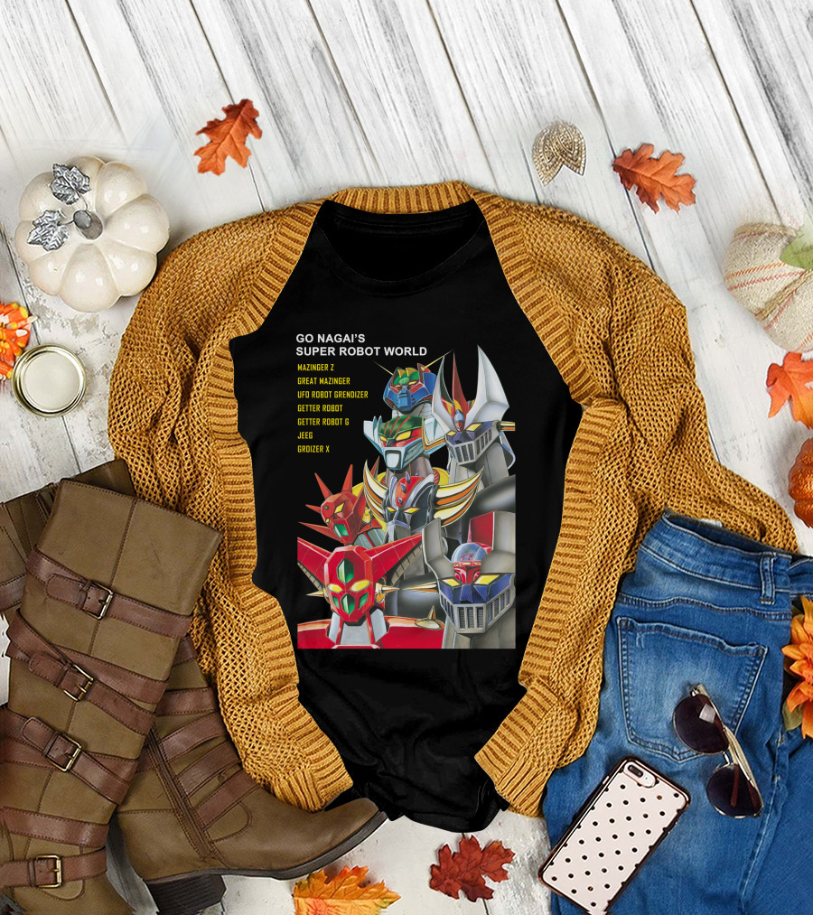 Go Nagai's Super Robot World Mazinger Z Great Mazinger UFO Robot Grendizer Getter Robot Getter Robot G Jeeg Groizer X T-Shirt
