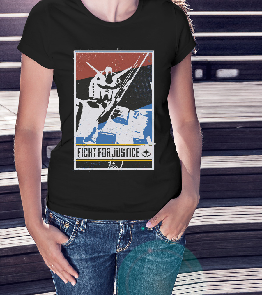 Fight For Justice Gundam Retro T-Shirt