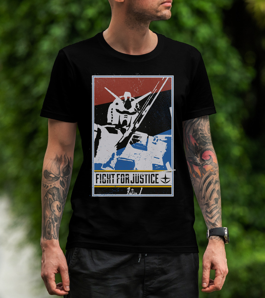 Fight For Justice Gundam Retro T-Shirt