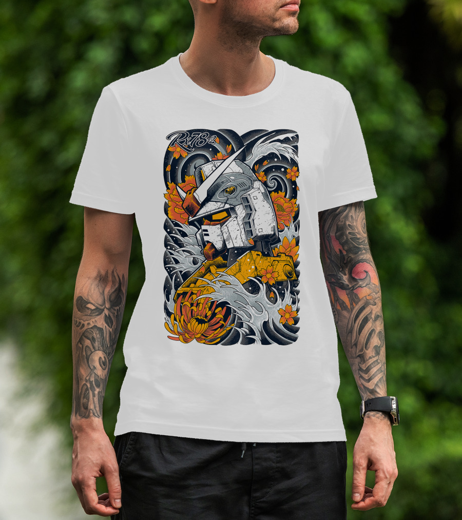 RX-78-2 Gundam Floral Waves T-Shirt