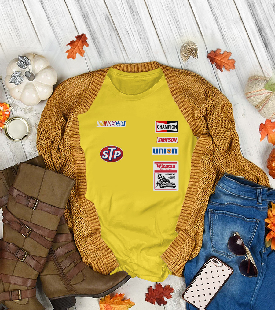 NASCAR STP Champion Simpson Union 76 Winston Cup Series Yellow Suit T-Shirt