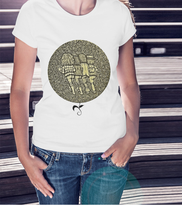 JRT Walking Friends In Floral Circle Vintage T-Shirt
