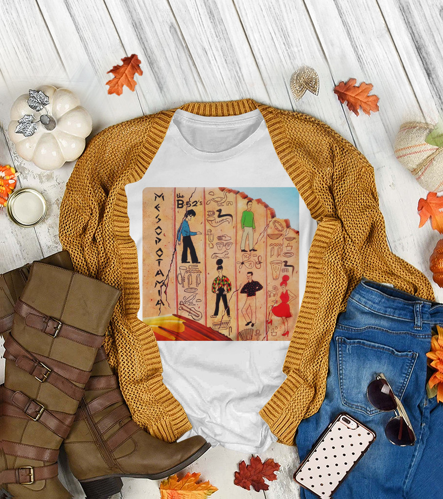 The B-52's Mesopotamia Album Art with Ancient Symbols and Figures T-Shirt