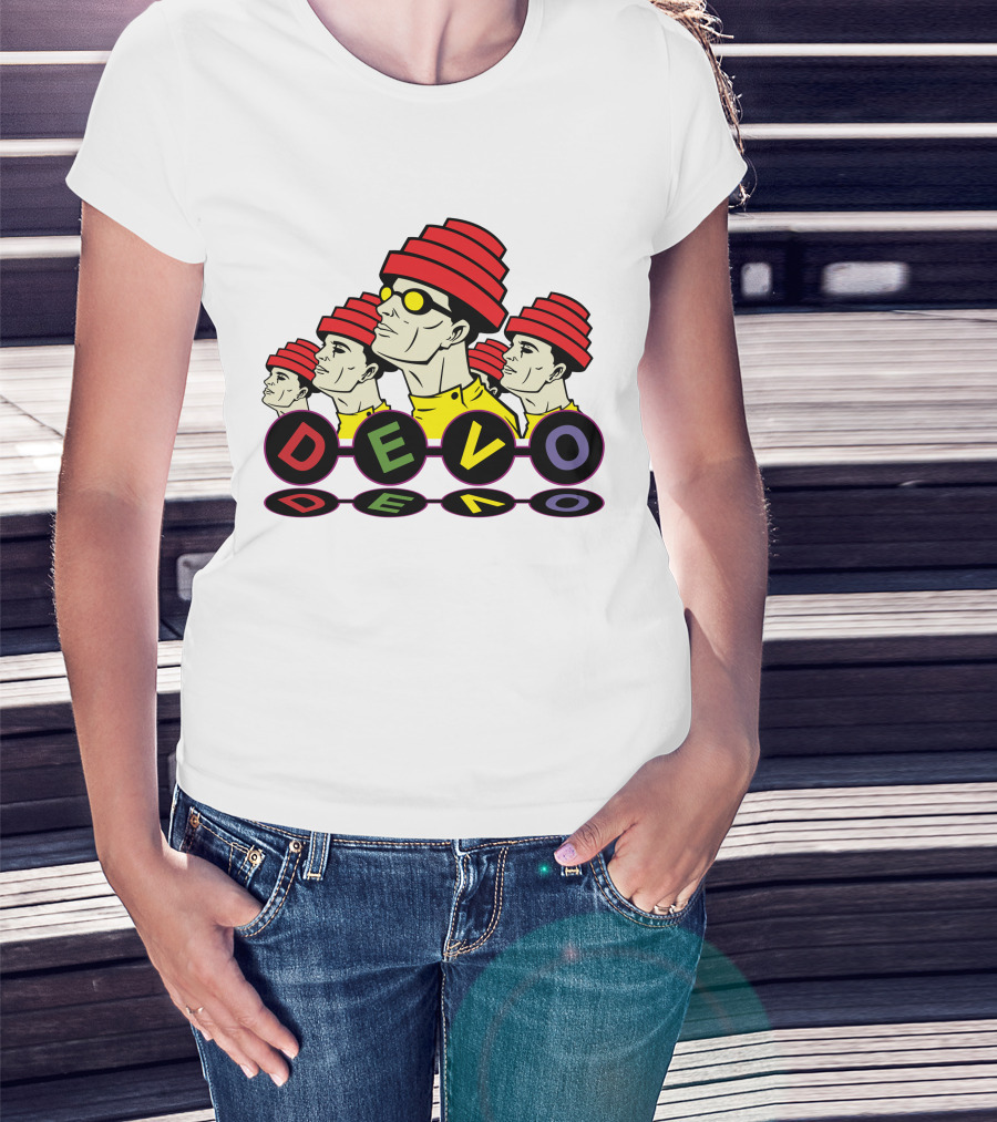 Devo Band Red Hats Yellow Shirts Sunglasses Iconic T-Shirt