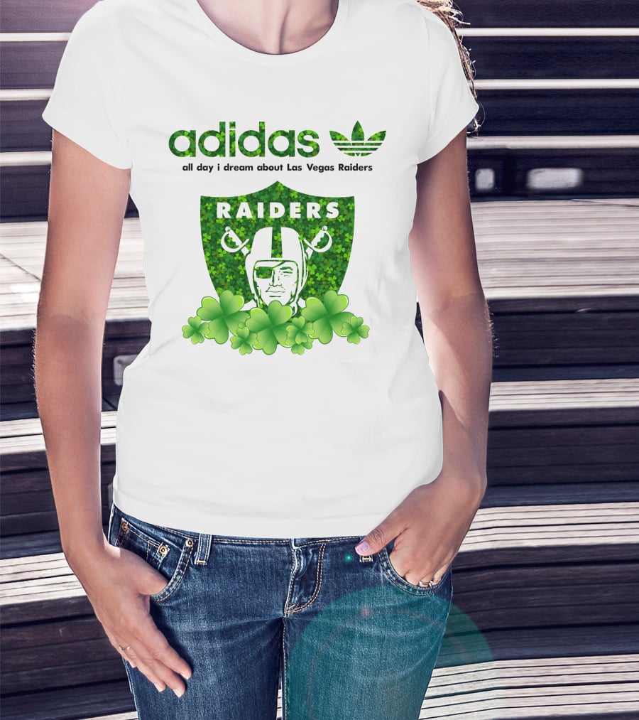 All Day I Dream About Las Vegas Raiders Shamrock Badge T-Shirt