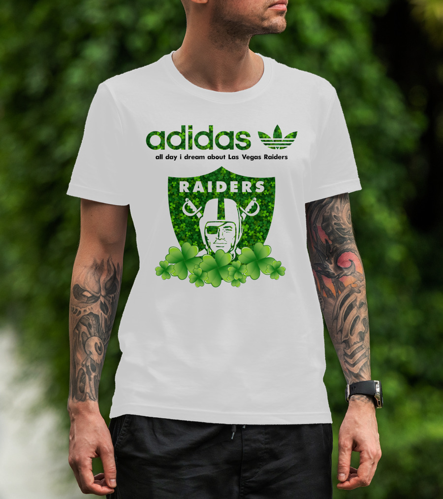 All Day I Dream About Las Vegas Raiders Shamrock Badge T-Shirt