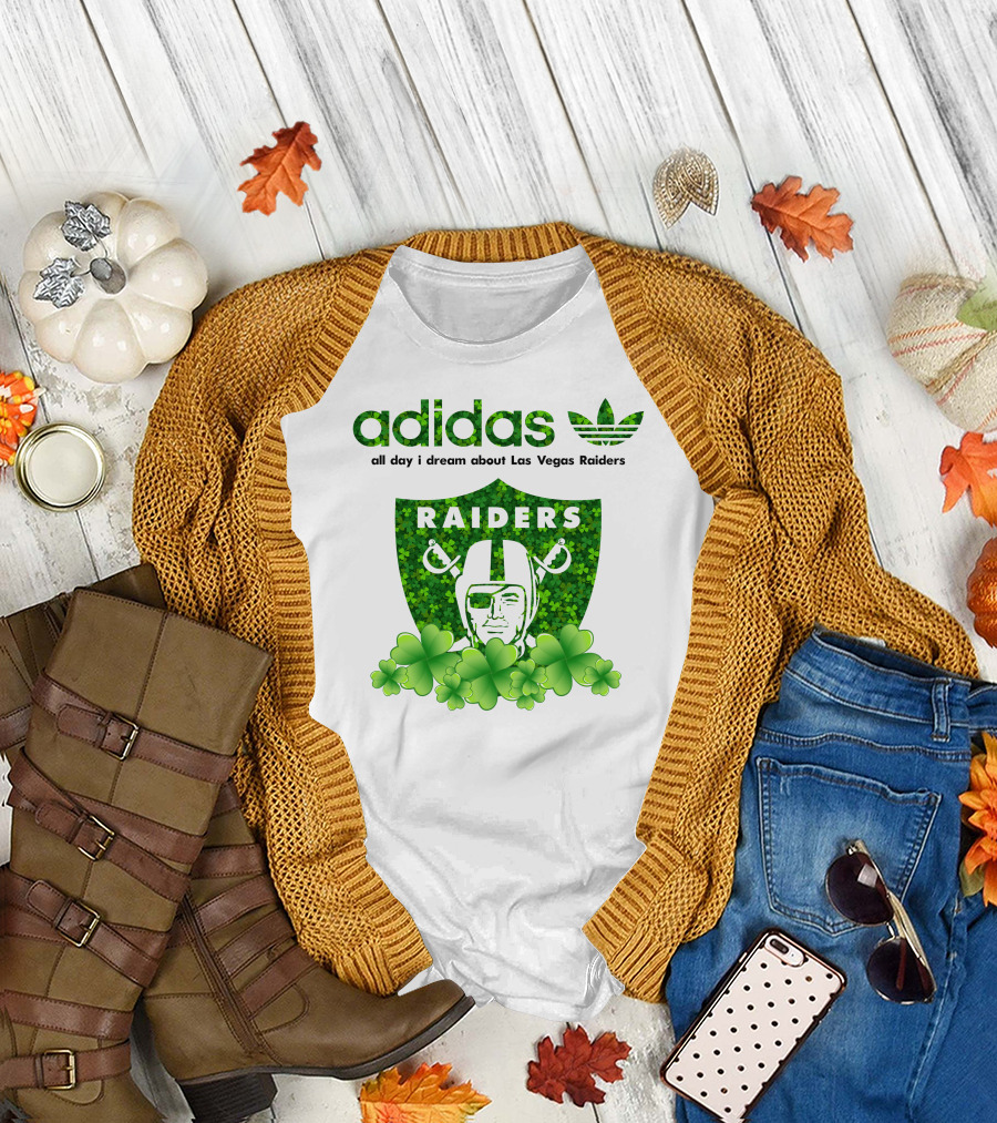 All Day I Dream About Las Vegas Raiders Shamrock Badge T-Shirt