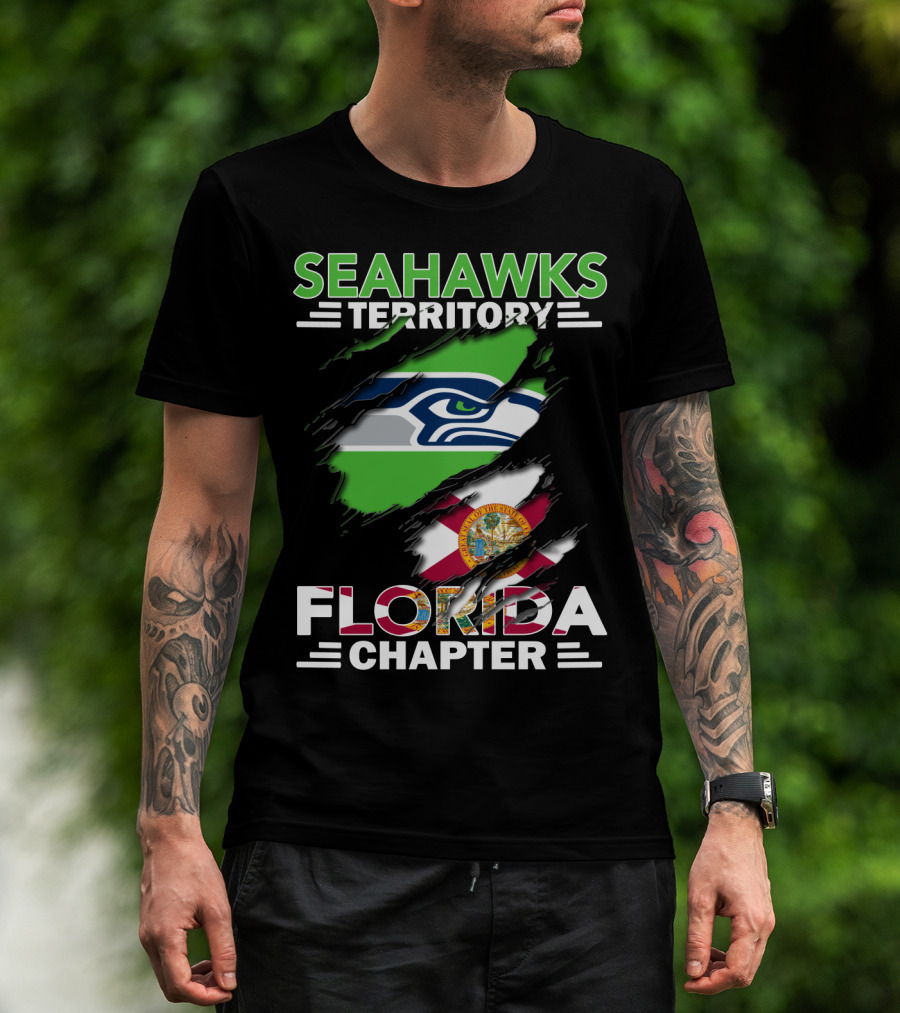 Seahawks Territory Florida Chapter Flag Ripped T-Shirt