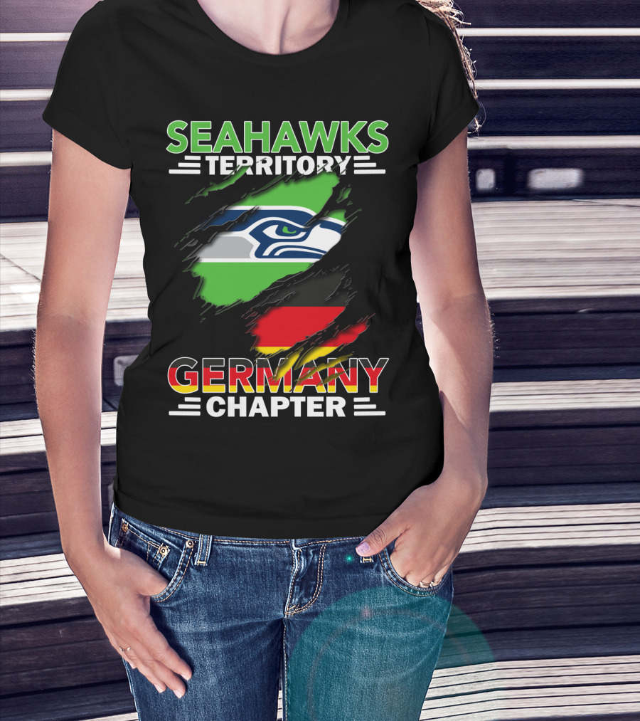 Seahawks Territory Germany Chapter Flag Scratch T-Shirt