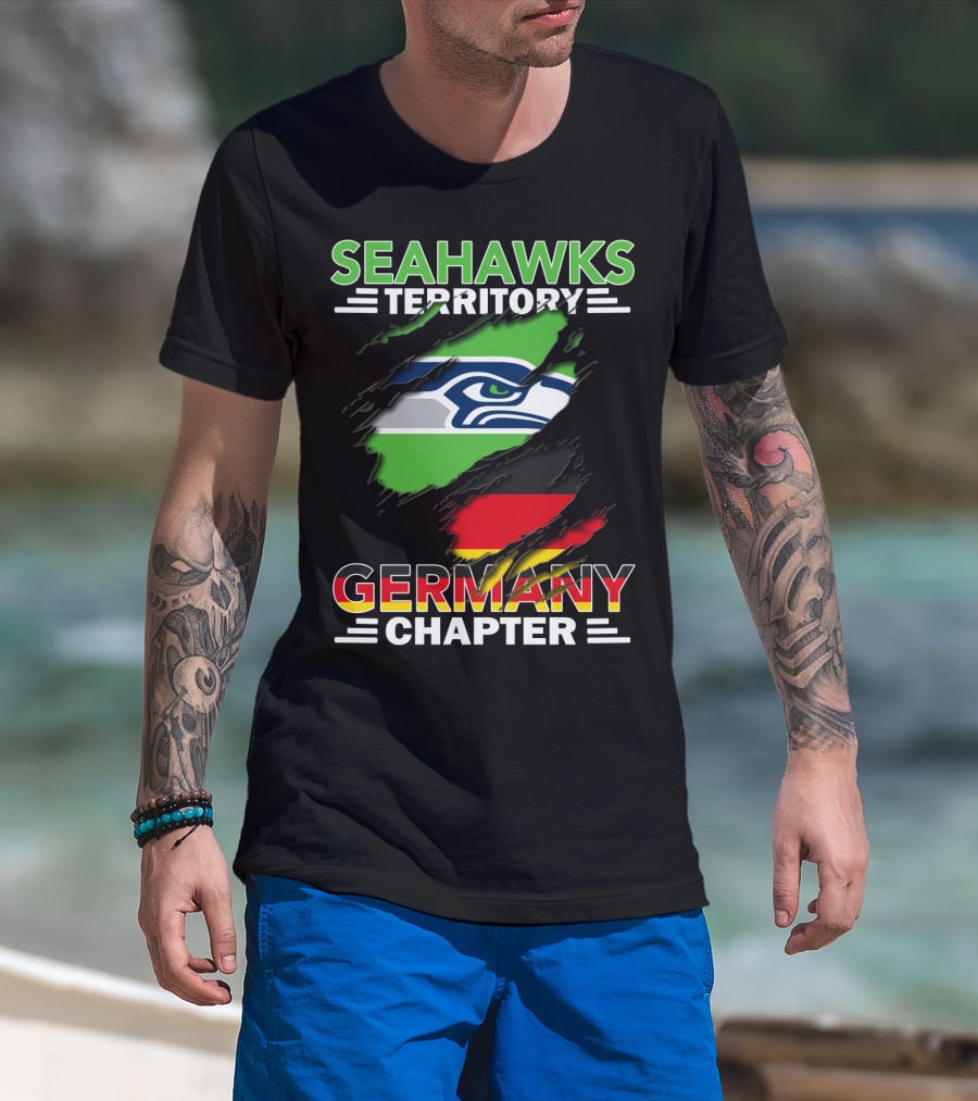 Seahawks Territory Germany Chapter Flag Scratch T-Shirt