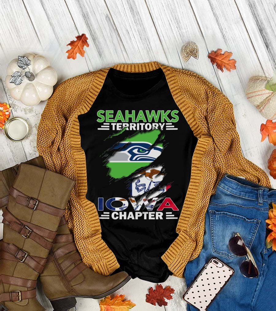 Seahawks Territory Iowa Chapter Flag Design With Team T-Shirt
