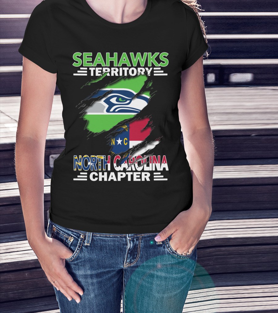Seahawks Territory North Carolina Chapter Flag T-Shirt