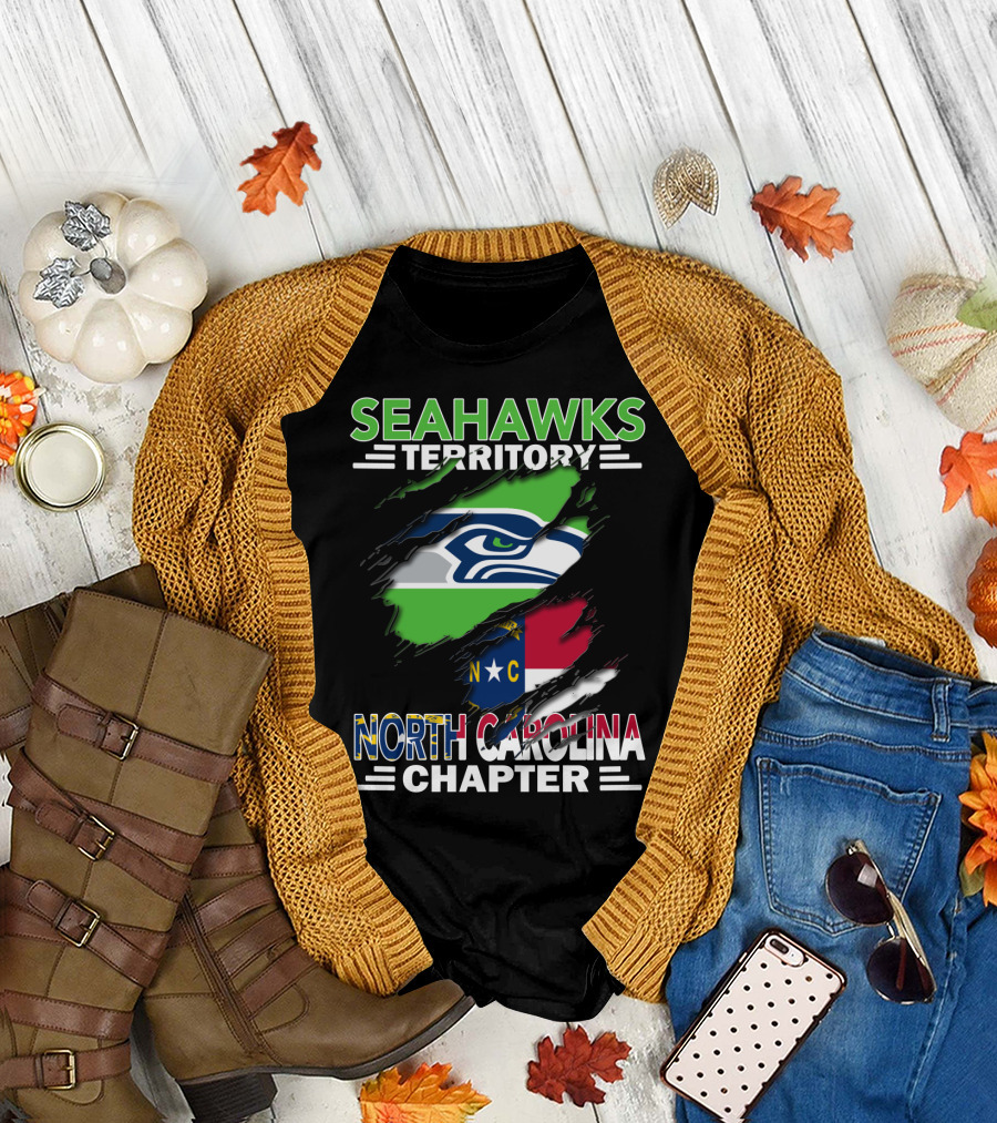 Seahawks Territory North Carolina Chapter Flag T-Shirt