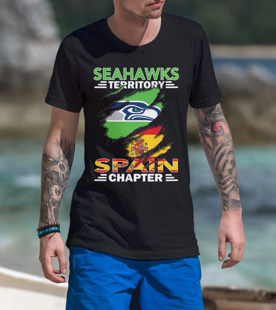 Seahawks Territory Spain Chapter Flag Logo Mix T-Shirt