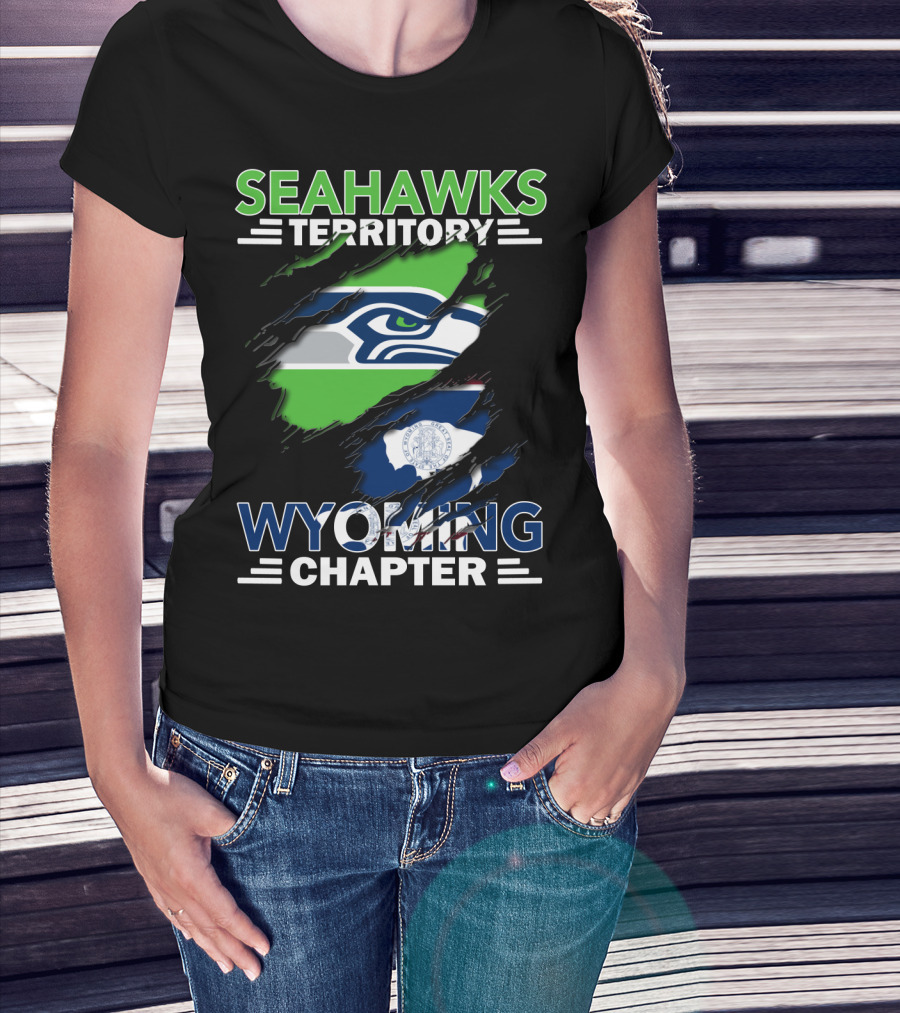 Seahawks Territory Wyoming Chapter Logo Flag T-Shirt