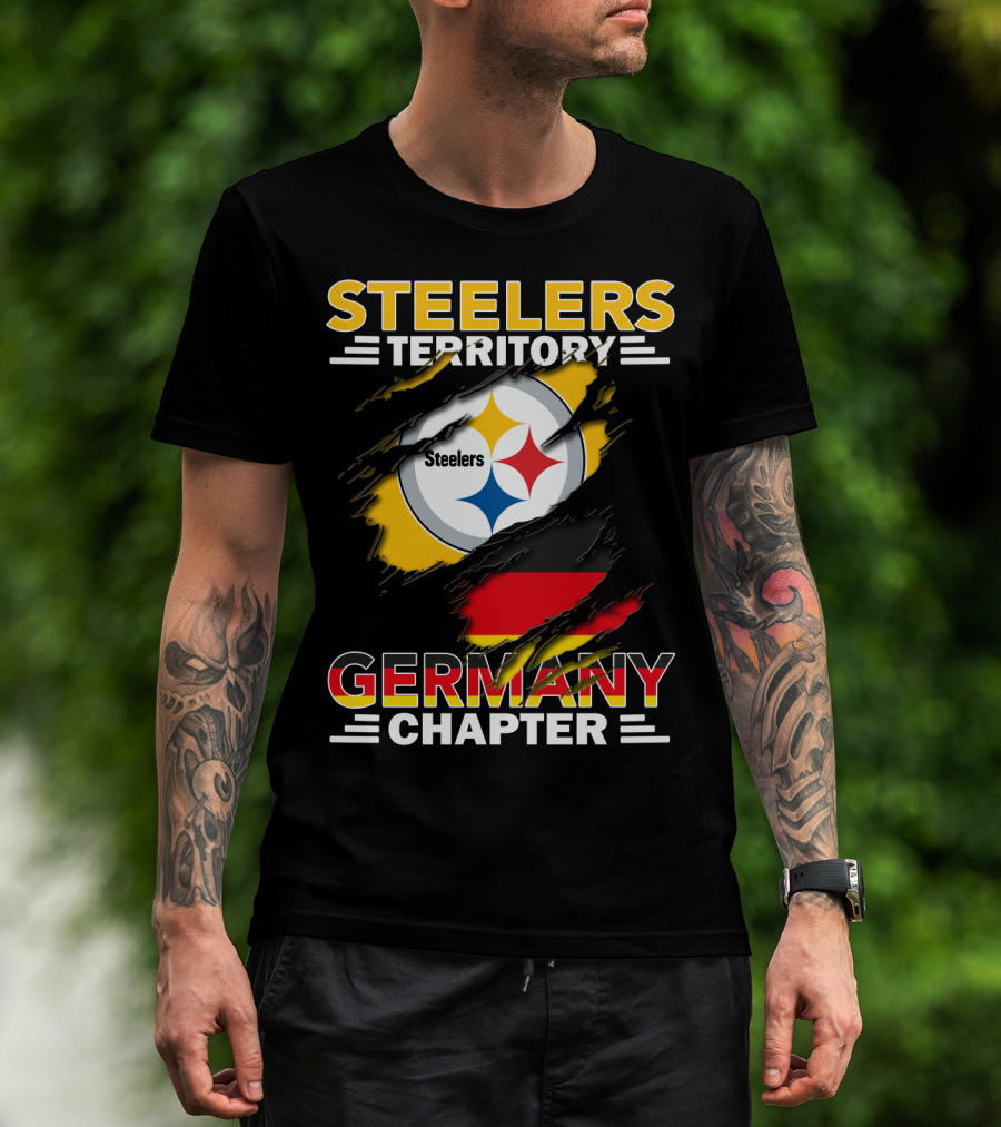 Steelers Territory Germany Chapter Logo With Flag Elements T-Shirt