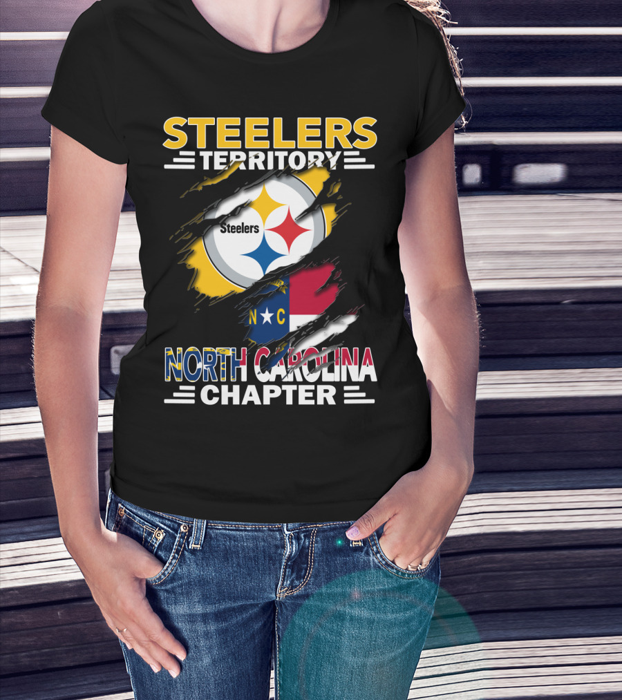 Steelers Territory North Carolina Chapter Steelers Logo Nc Flag T-Shirt