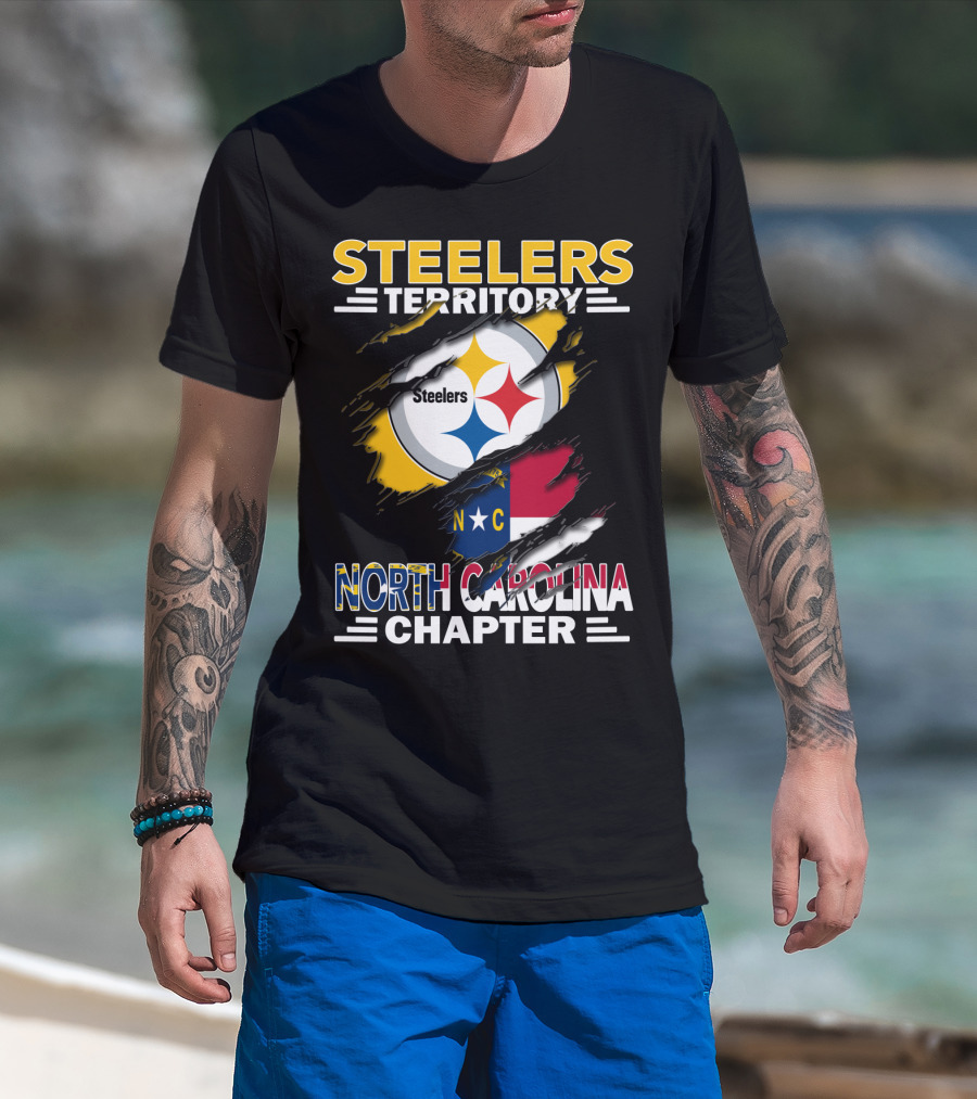 Steelers Territory North Carolina Chapter Steelers Logo Nc Flag T-Shirt