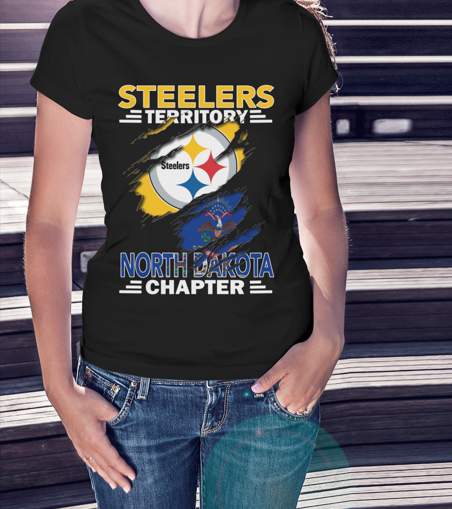 Steelers Territory North Dakota Chapter Flag And Logo Theme T-Shirt