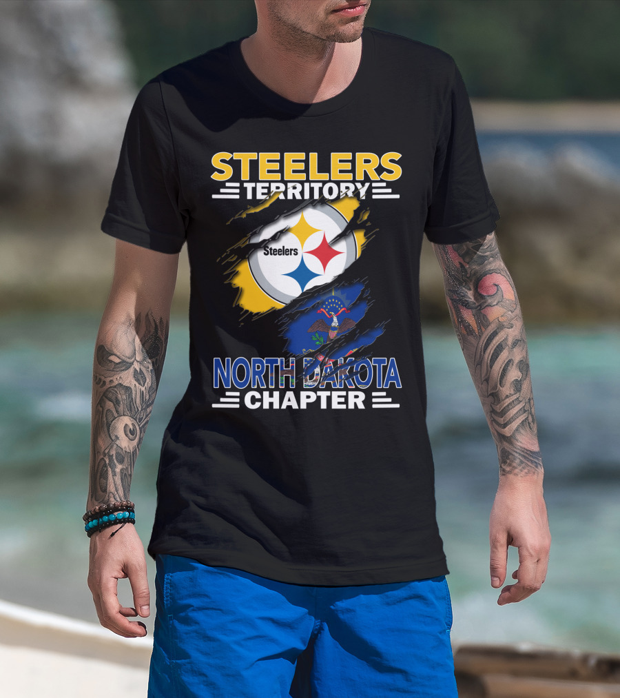 Steelers Territory North Dakota Chapter Flag And Logo Theme T-Shirt
