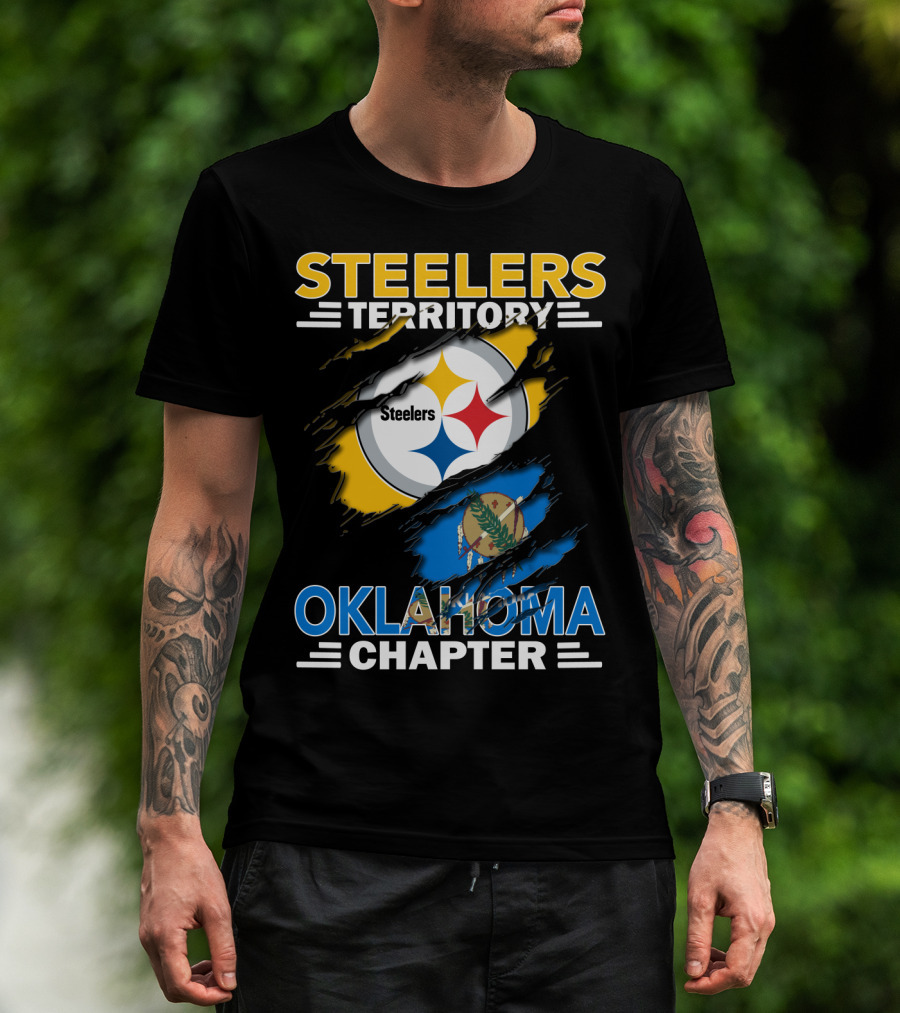 Steelers Territory Oklahoma Chapter Logo And Flag T-Shirt