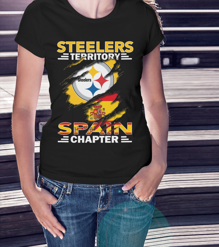 Steelers Territory Spain Chapter Nfl Fan Flag T-Shirt