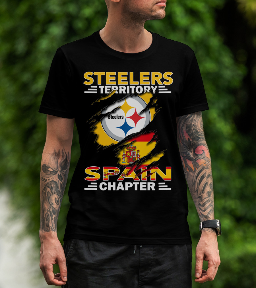 Steelers Territory Spain Chapter Nfl Fan Flag T-Shirt